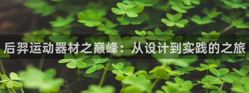 凯捷体育招商电话号码：后羿运动器材之巅峰：从设计到实